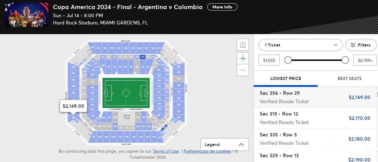 ¡Exorbitante! Estos son los costos de los boletos para ver la final de